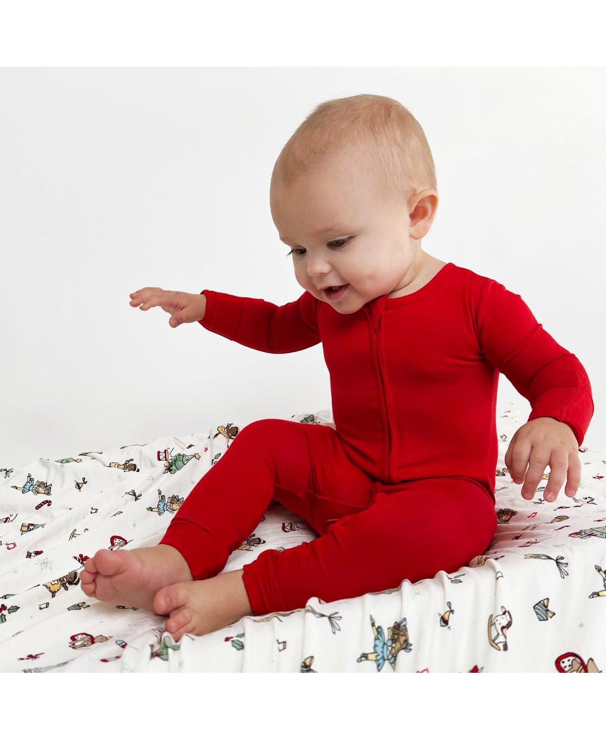 Bellabu Bear Baby Unisex BabyConvertible Footie - Winterberry red