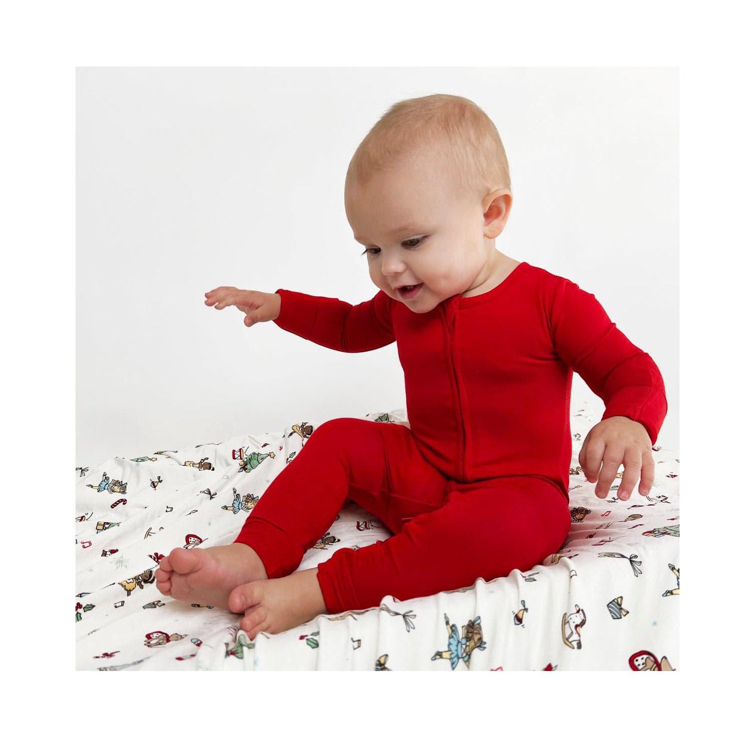 Baby Boys or Baby Girls, Winterberry Red Convertible Footie
