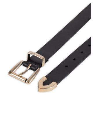 Women's Western Metal Tip End Leather Extended Size Belt