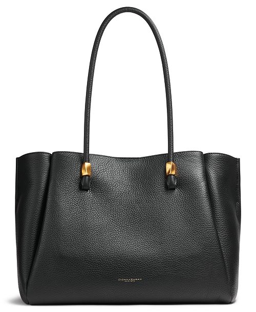 alfani Donna Karan New York Quogue Leather Triple Compartment Tote Bag Handbags Purses & Accessories