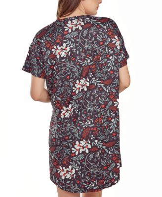 Women's Short Sleeve Ultra Soft Floral Print Sleepshirt Nightgown