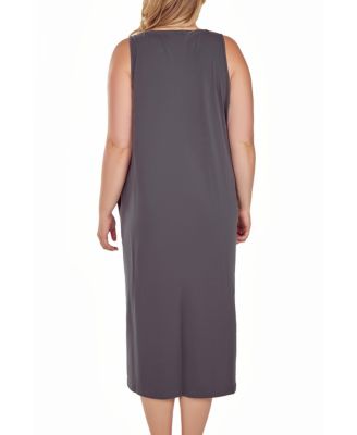 Plus Size Soft Knit Tank Dress with Side Pockets