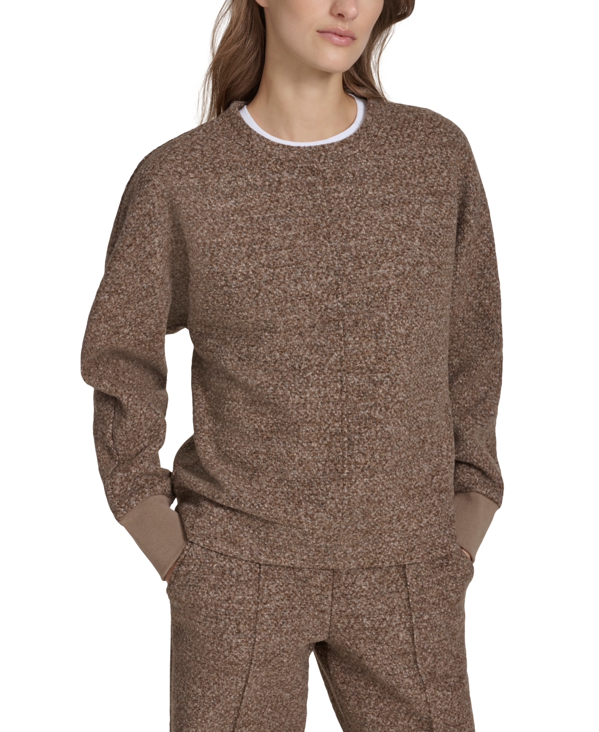 MARC NEW YORK ANDREW MARC SPORT WOMEN'S FUZZY KNIT CREWNECK SWEATSHIRT 