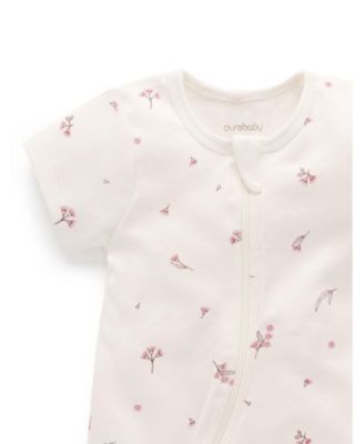 Baby Girls Shorts Sleeve Zip Coverall