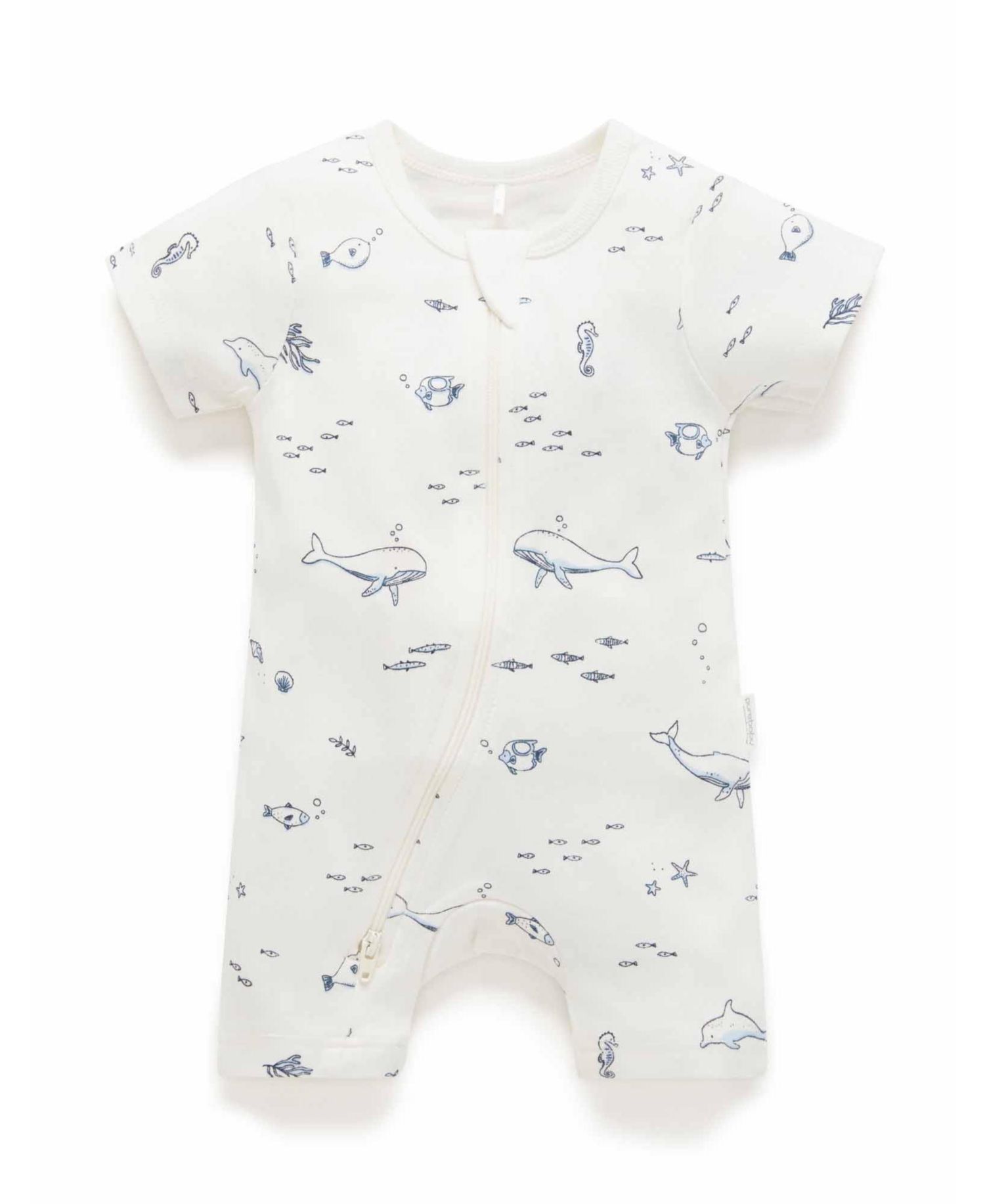 Baby Boys Short Sleeve Zip Coveral