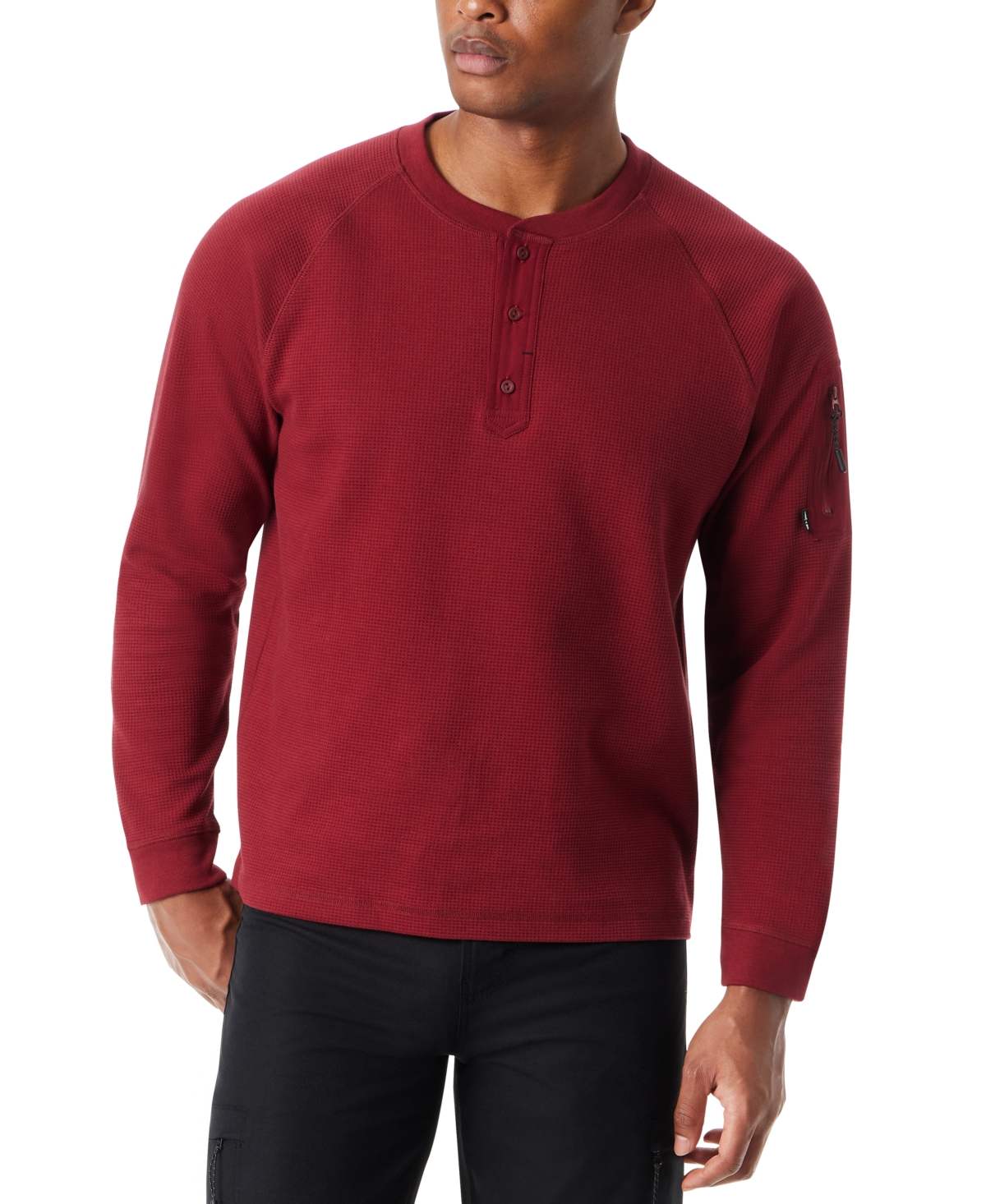 Men's Relaxed Fit Performance Thermal Long Sleeve Henley - Glacier Gr