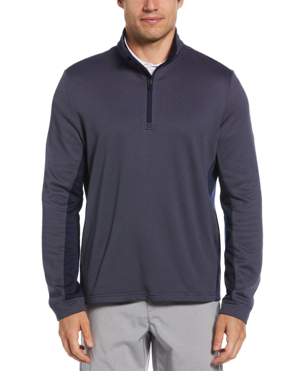 PGA TOUR MEN'S MICRO JACQUARD QUARTER-ZIP PULLOVER SWEATER 