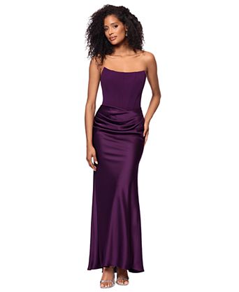 macys purple dresses Macy's Mermaid Prom R&M Richards Formal Maxi Dress 12 NWT Purple Sequin Glitter Mermaid Party Bouquet of flowers are beautifully embroidered into this oh Ball Gown Macys Dress Sale