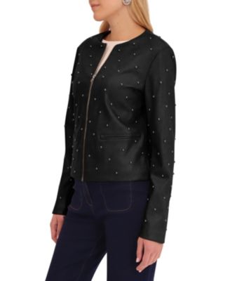 Women's Studded Faux Leather Jacket