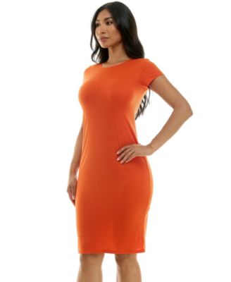 Women's Short Sleeve Midi T-Shirt Rib Dress