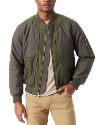TEDDY AND DENIM MIXED MEDIA ZIP-UP JACKET