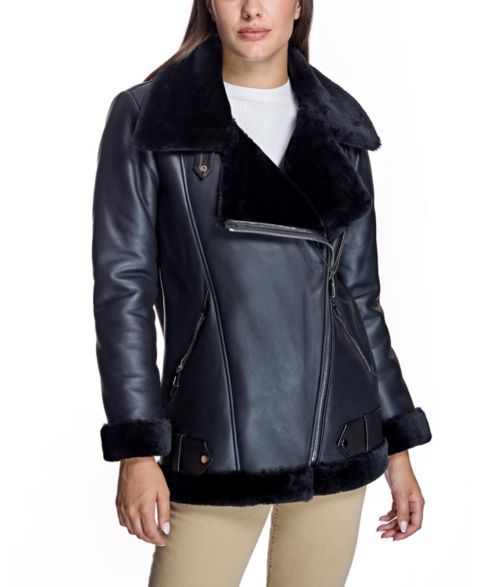 Женские куртки Julia & Stella By Maximilian Women's Oversized Motorcycle Jacket