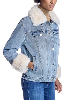 Women's Denim Jacket with Shearling Trim