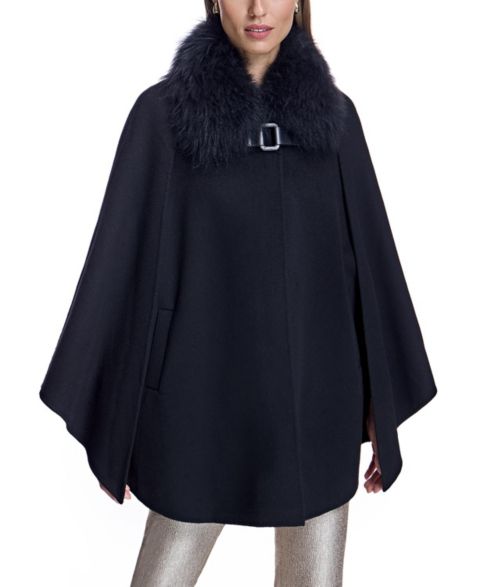 Женские куртки Julia & Stella By Maximilian Women's Cashmere Cape with Buckle Detail