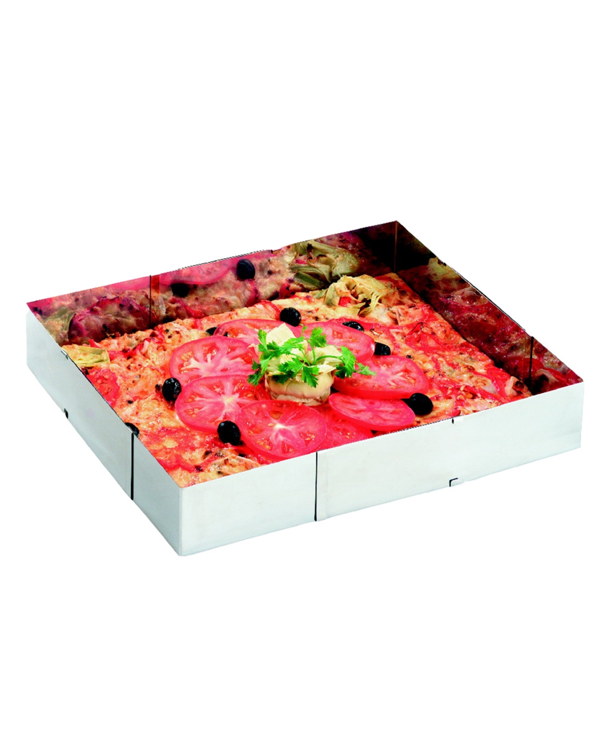 Gefu Stainless Steel Adjustable 8 X 9.5 Inch To 15x18 Inch Baking Frame In Silver