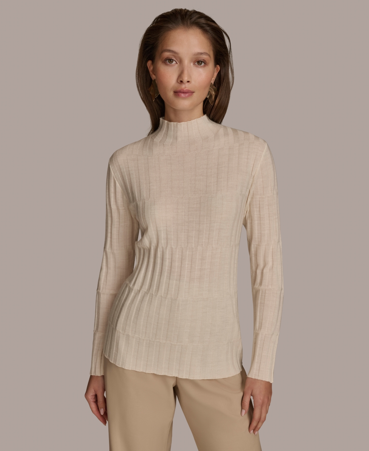 Donna Karan New York Women's Mock-Neck Merino Wool Sweater