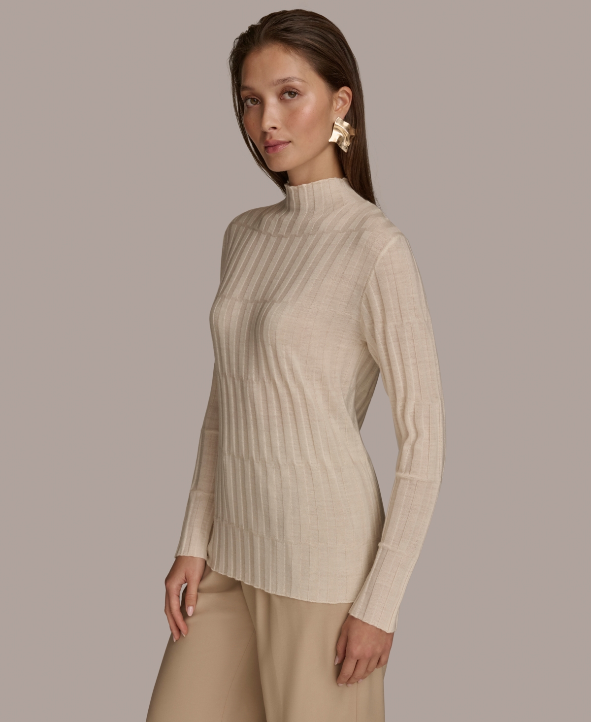 Donna Karan New York Women's Mock-Neck Merino Wool Sweater