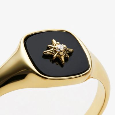 Gold Signet Ring - Amara Black