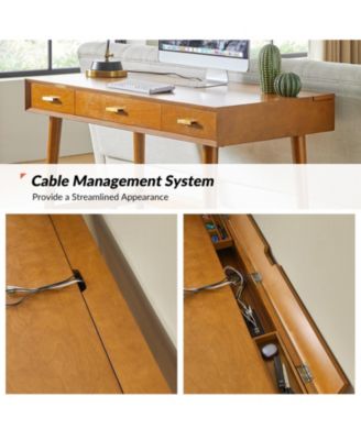 Toby Mid-Century Modern 48" Mid Century Modern Computer Desk with Cable Management