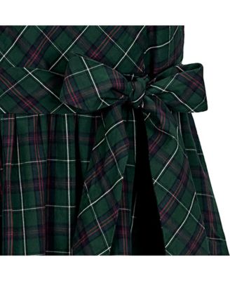 Women's Organic Short Sleeve Holiday Dress with Waist Sash