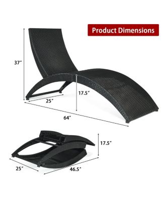 Foldable Patio Lounge Chair with Cushion for Backyard