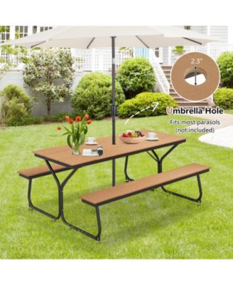 6 Feet Outdoor Picnic Table Bench Set for 6-8 People