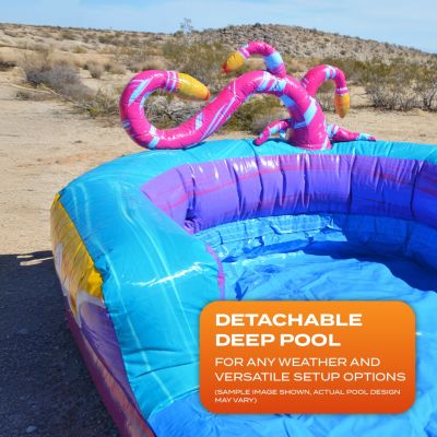 Mystery Jungle 19 ft Commercial Grade Inflatable Water Slide with Pool (with Blower)