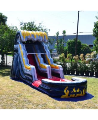 15  Flame Commercial Grade Water Slide with Splash Pool for Kids and Adults (with Blower), Outdoor Indoor, Wet Dry Use, Tall Inflatable