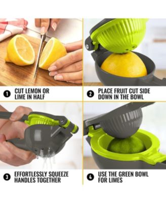 2-in-1 Metal Manual Lemon Squeezer – Sturdy Hand Juicer for Max Extraction