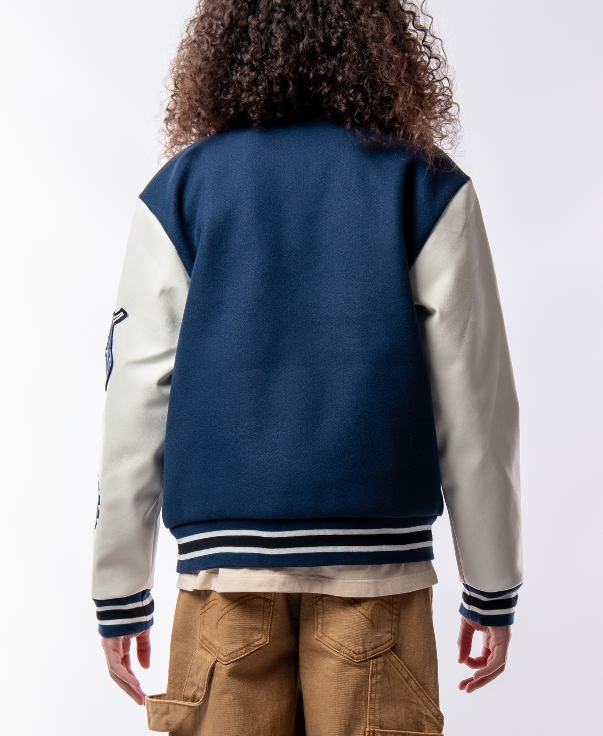 Ring of Fire Big Boys Woolen Varsity Jacket with Polyurethane Sleeves and Patches