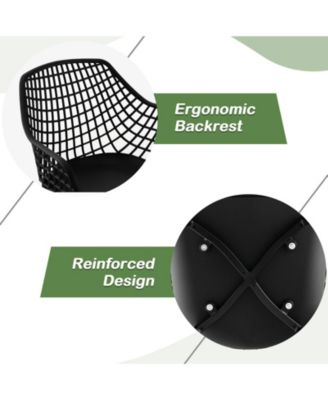 Set of 4 Heavy Duty Modern Dining Chair with Airy Hollow Backrest