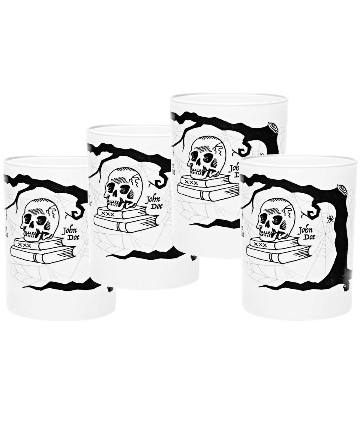 Culver Double Old-fashioned Glass, Set Of 4 In White