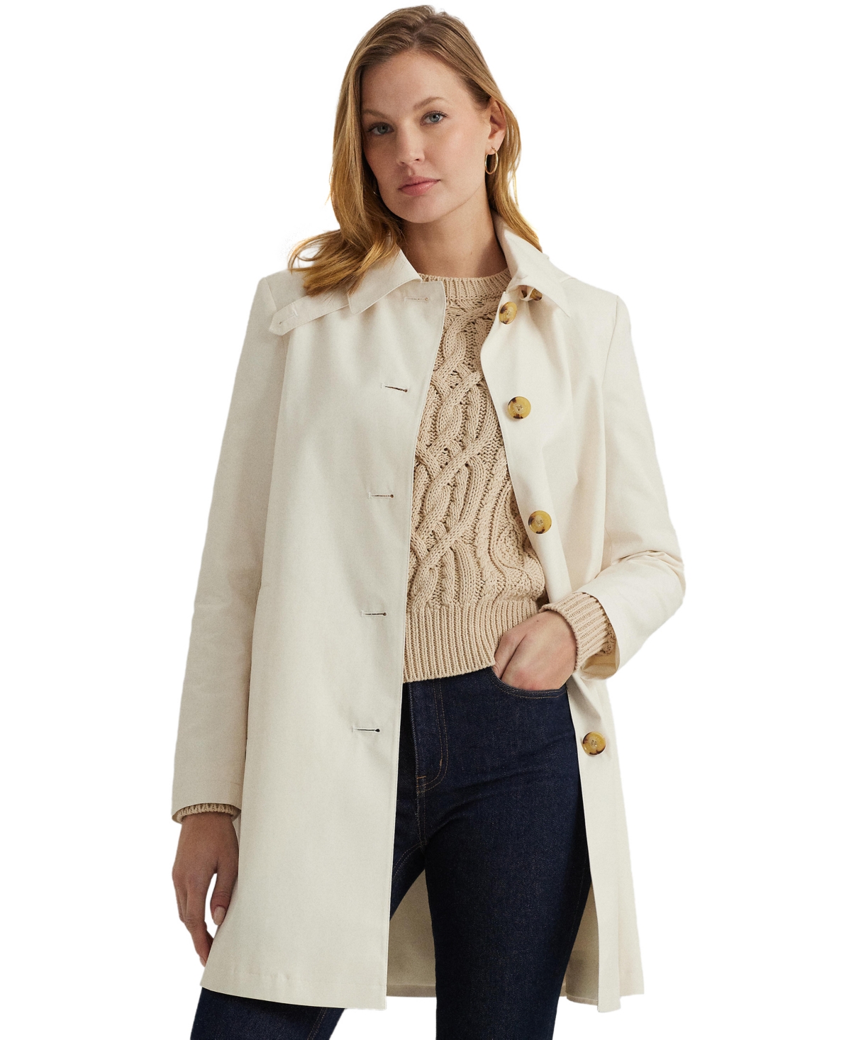 RALPH LAUREN WOMEN'S HOODED RAINCOAT 