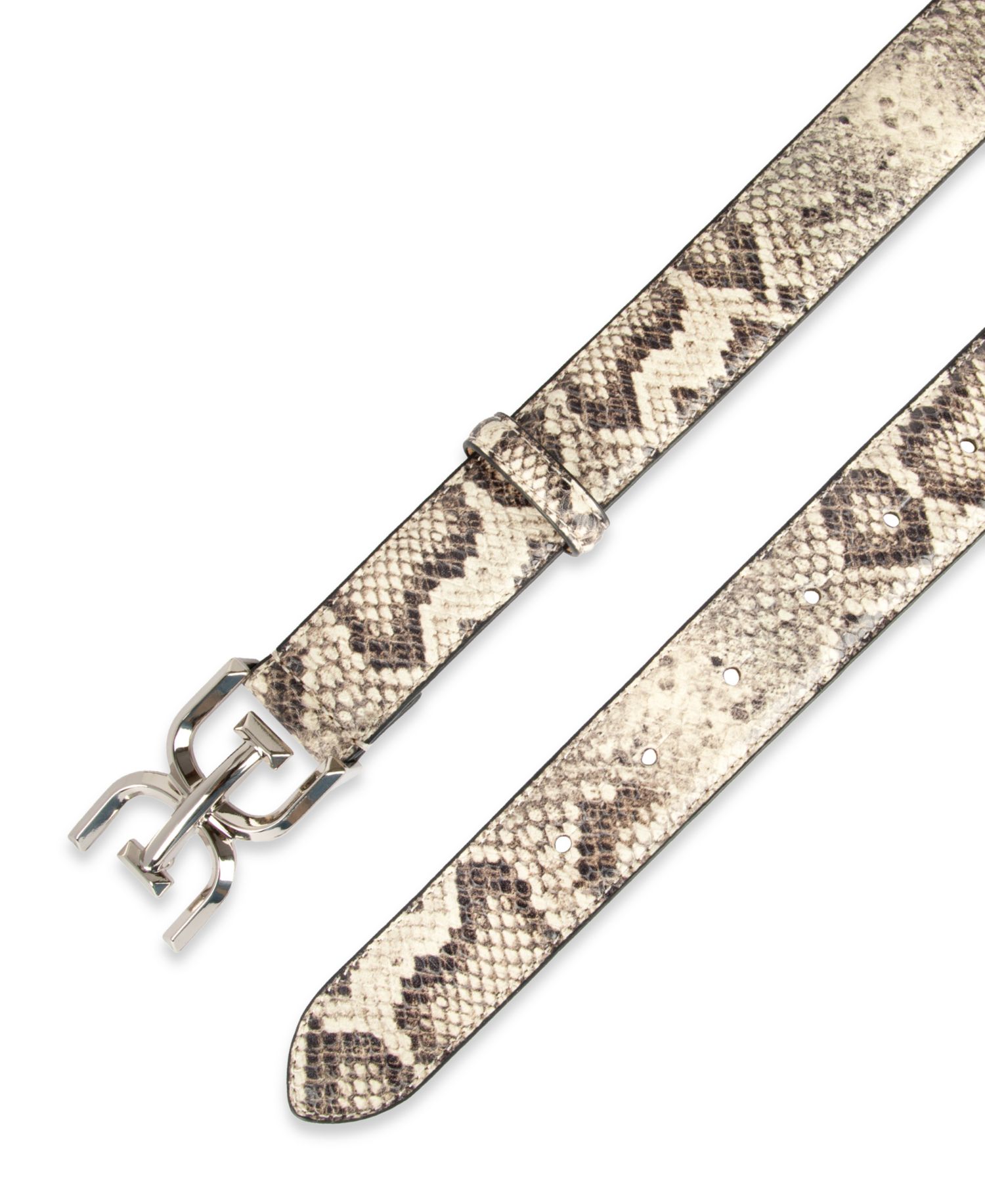 Women's Double-E Plaque Buckle Exotic Print Belt