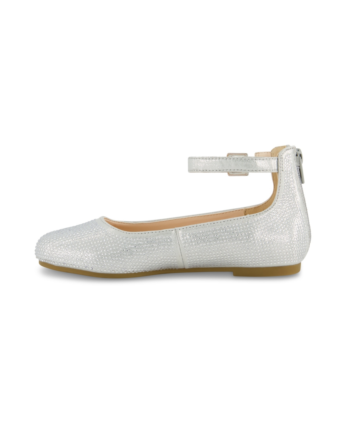 KENNETH COLE NEW YORK KENNETH COLE LITTLE GIRLS DAISY ETHEL SILVER BALLET FLAT 