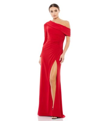 Women’s Ieena Ruched Jersey Drop Shoulder Foldover Gown