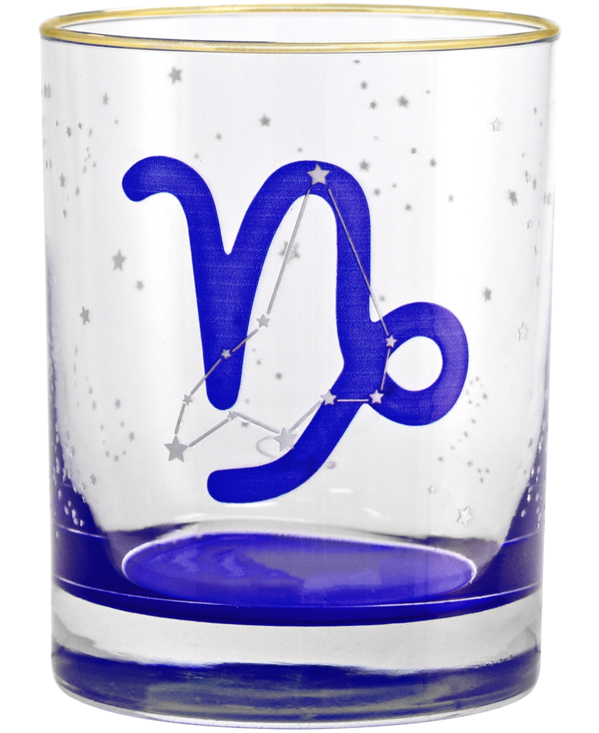 Culver Capricorn Zodiac Double Old-fashioned Glass, Set Of 2 In Blue