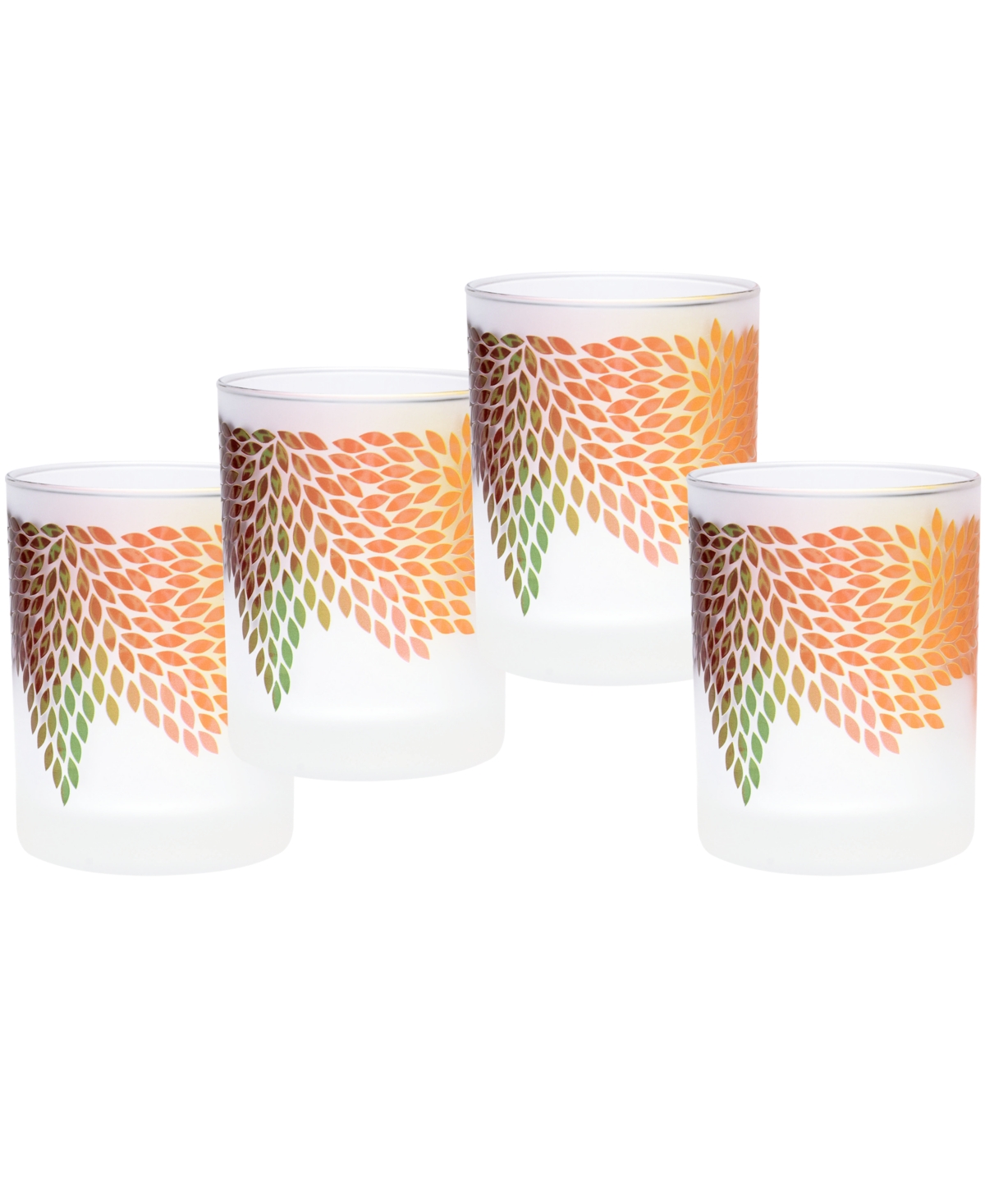 Culver Double Old-fashioned Glass, Set Of 4 In Orange
