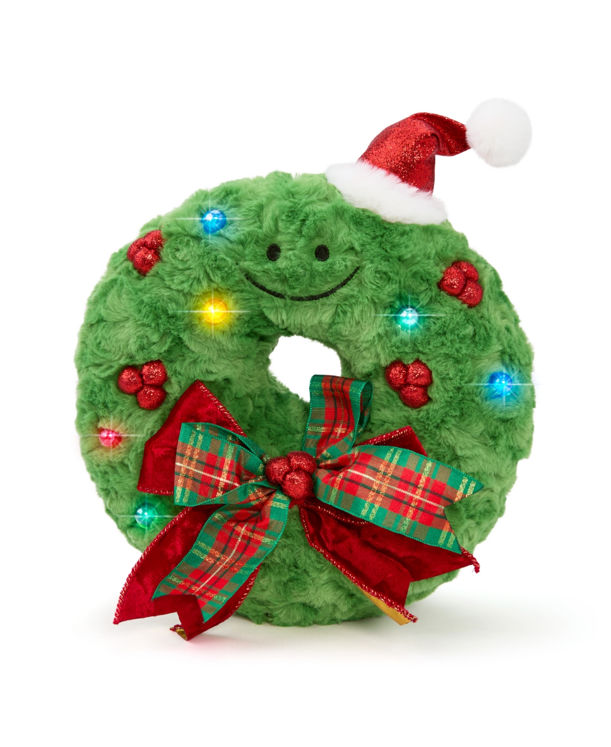 Geoffrey's Toy Box Star Brights 12" Led Light-up Plush Holiday Wreath Toy, Created For Macy's In No Color