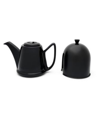 BREDEMEIJER Stainless Steel Doubled Walled 1 Liter Ceramic Teapot With Black Cozy