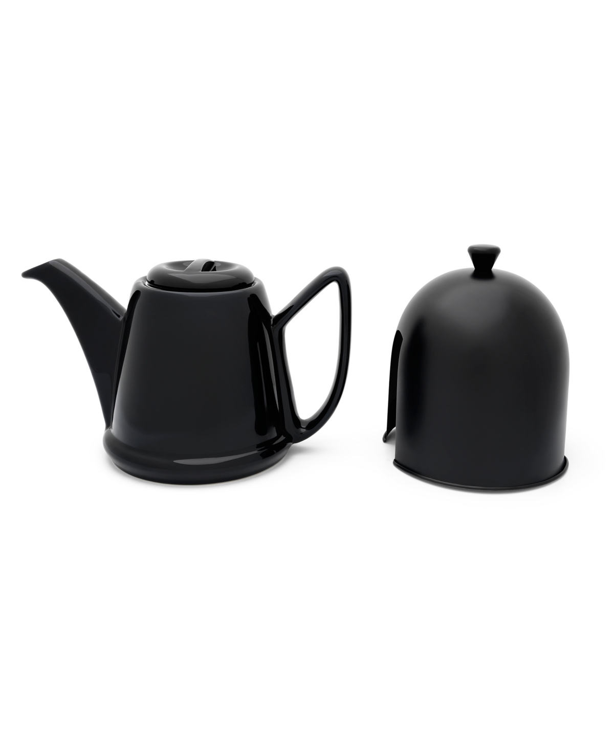 Bredemeijer Stainless Steel Doubled Walled 1 Liter Ceramic Teapot WithCozy - Black