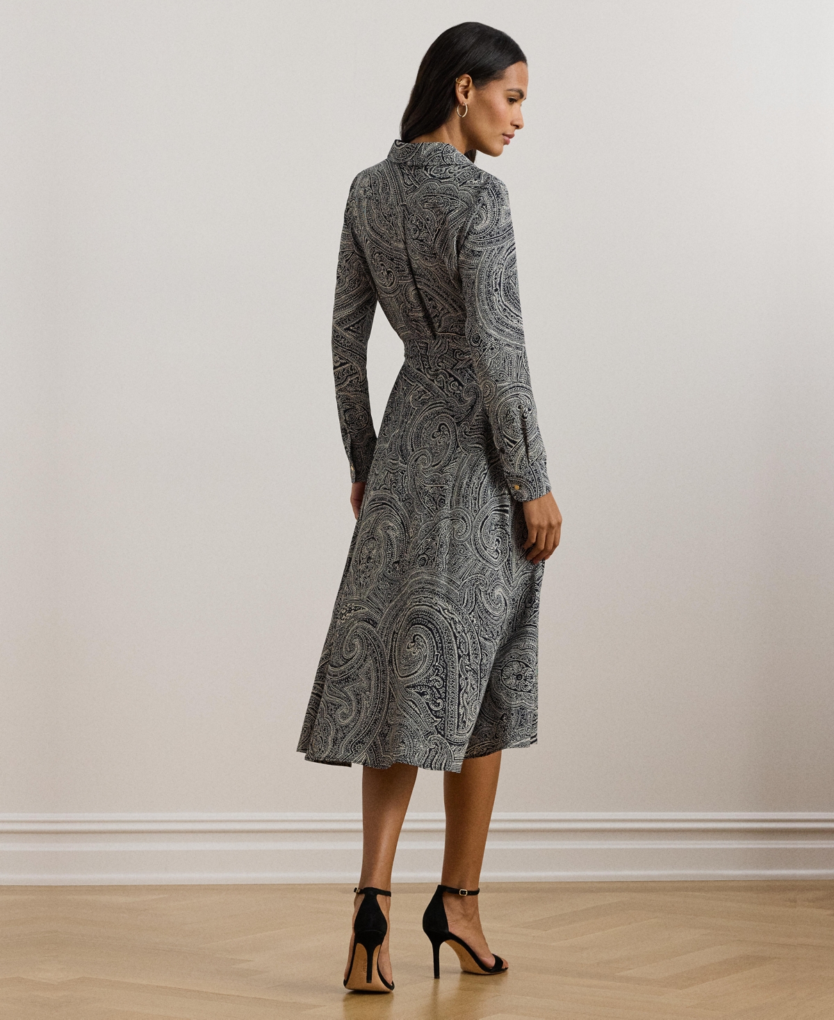Lauren Ralph Lauren Women's Paisley Crepe Midi Dress -cream