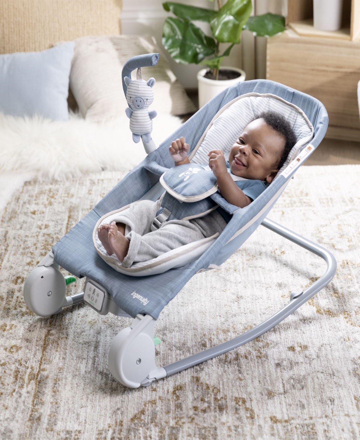 Ingenuity Baby Happy Belly Rock-to-happy Belly Rock-to-bounce Massage Seat In Multi