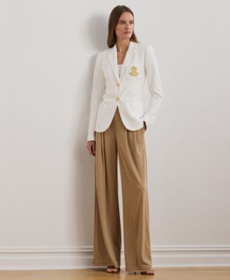 Lauren Ralph Lauren - Women's Pleated Stretch Jersey Wide-Leg Pants