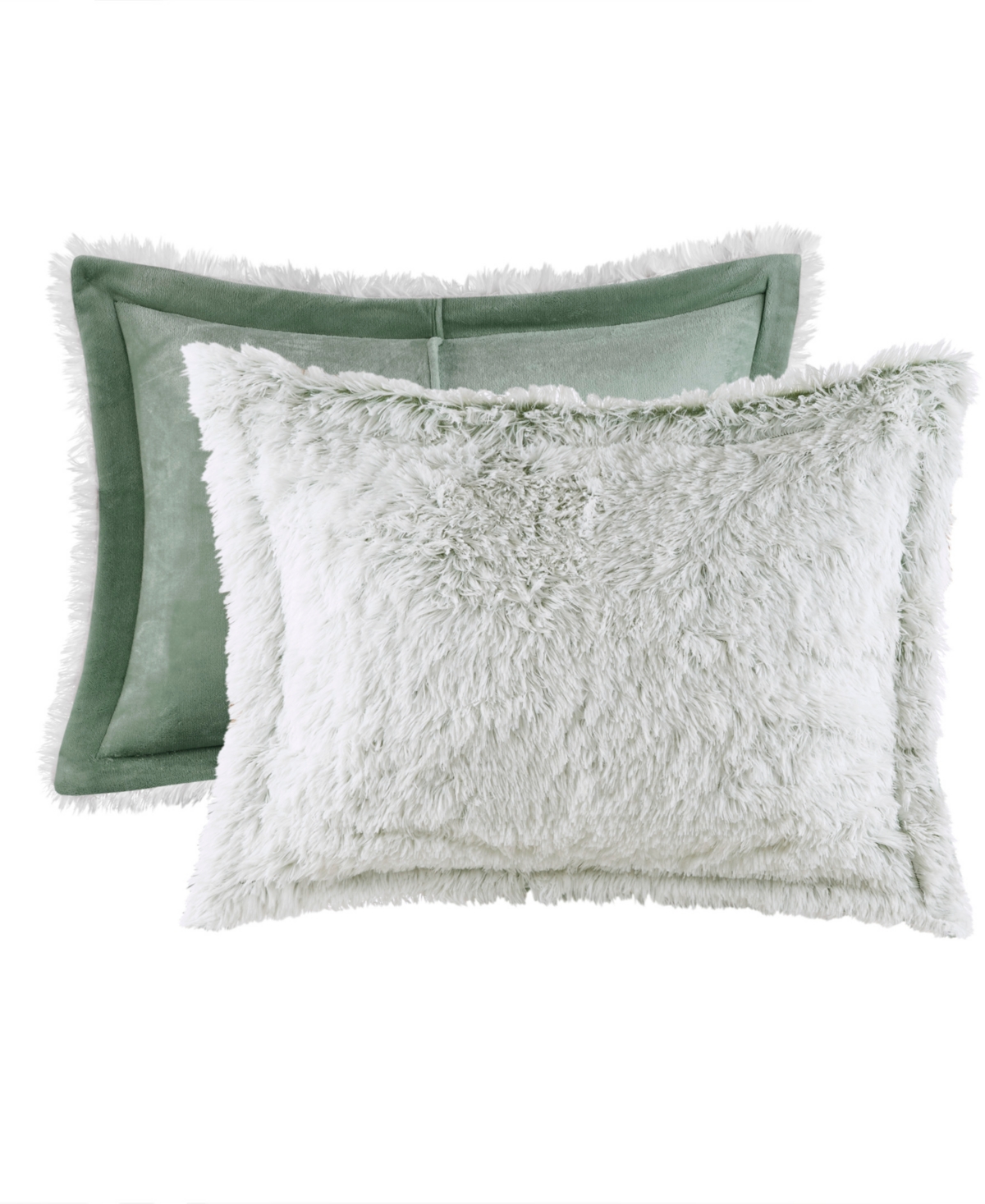 Intelligent Design Malea Shaggy Faux-fur 2-pc. Comforter Set, Twin/twin Xl In Green,white