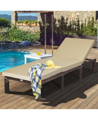 Paito Wicker Chaise Lounger with Adjustable Backrest