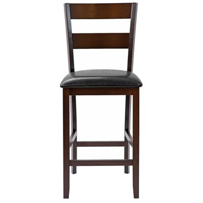 2-Pieces Upholstered Bar Stools Counter Height Chairs with PU Leather Cover