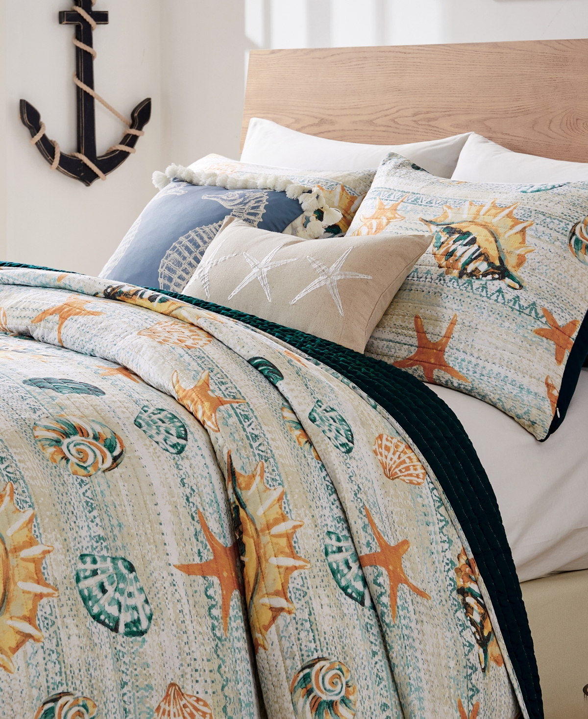Greenland Home Fashions Kona Coastal Paradise Reversible 3-pc. Quilt Set, Full/queen In Ocean