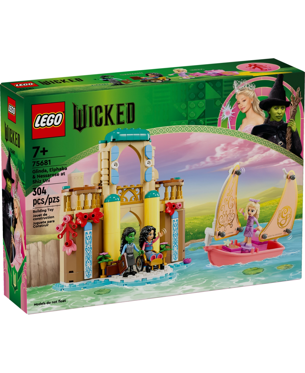 LEGO WICKED GLINDA, ELPHABA NESSAROSE AT SHIZ UNIVERSITY BUILDING SET 75681 