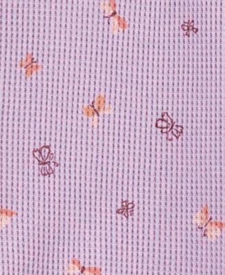Baby Girls 1-Piece Butterfly-Print Thermal Footed Pajamas